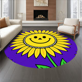 Vibrant Sunburst Floral Artistic With Joyful Expression (Yellow)