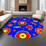 Rescue Heroes Badge with Emergency Vehicle Motifs (Blue)