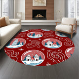 Jolly Snow Globe Scene Holiday with Magical Winter(Red)