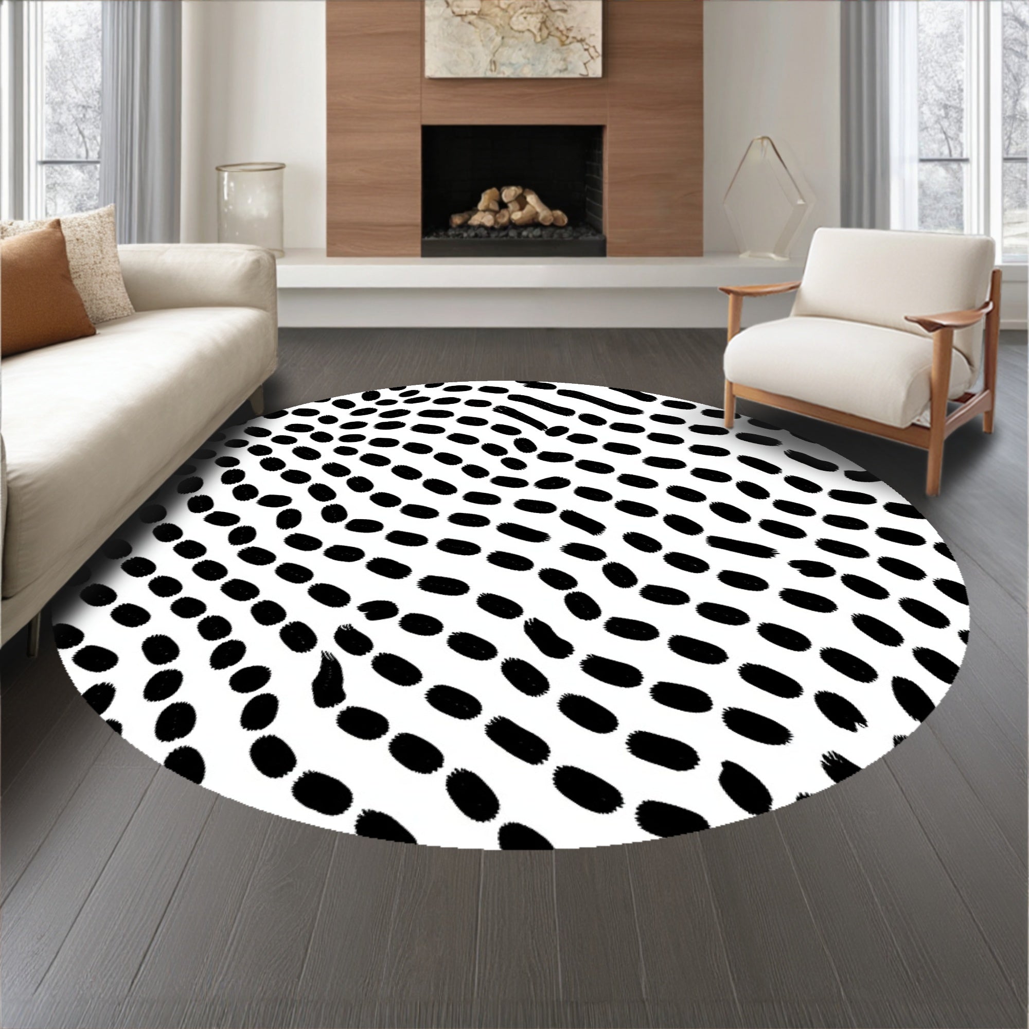 Abstract Animal Inspired Spotted Motif with Monochrome Flair (Black) - ODIKA