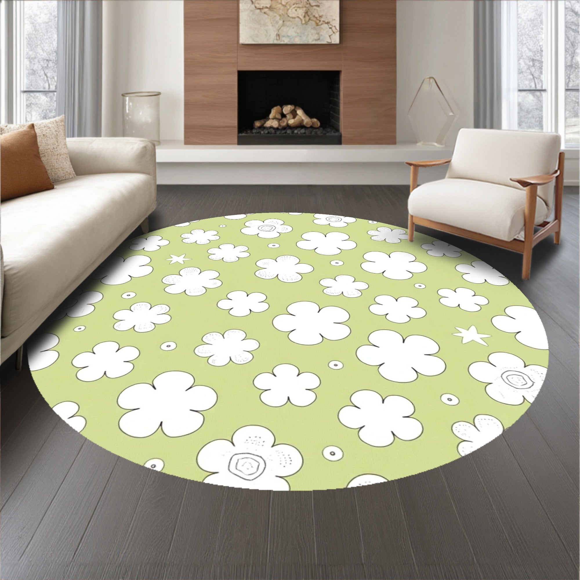 Marshmallow Cluster Luxury Faux Fur Accent with Sweet Comfort(Green)