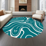 Abstract Marble Vein Design with Fluid Swirls and Flow (Blue) - ODIKA