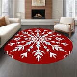 Crystalline Winter with Intricate Snowflake Motifs(Red)