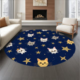 Cartoon Kitty Constellation Map with Twinkling Accent(Blue)