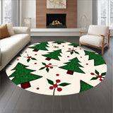 Charming Christmas Tree Patchwork with Holly Berry Accents(Beige)