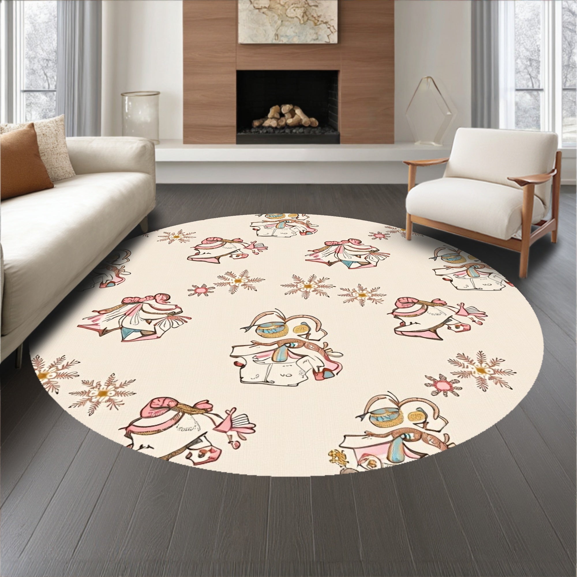 Winter Bell Semicircle Entrance Covering Festive(Beige)