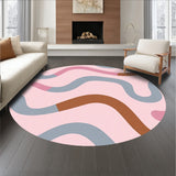 Abstract Wave Design Featuring Fluid Curves and Contrasts(Pink)