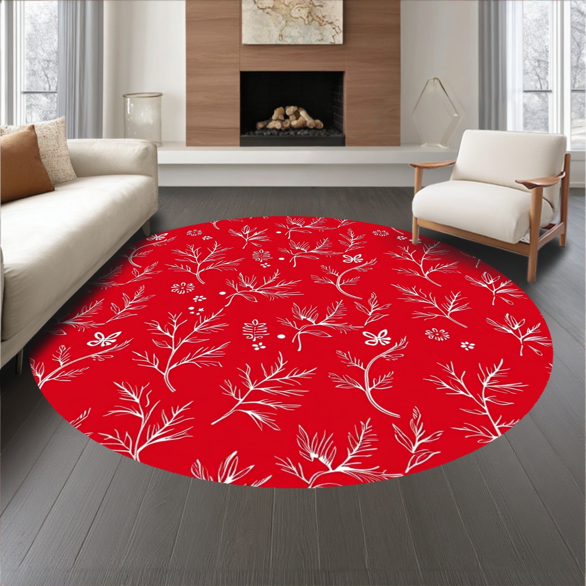 Festive Holly Leaf Interlocking Winter Holiday(Red)