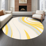 Abstract Flow Featuring Delicate Brushstroke Stripes(Yellow)