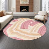 Asymmetrical Brushstroke Design with Muted Tones and Freeform Lines(Pink)