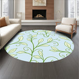 Botanical Vine with Flowing Leaf Scroll Design(Blue)