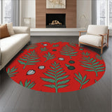 Enchanted Winter Throw Adorned With Magical Fir Branch Motifs(Red)