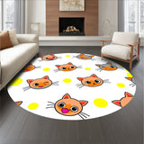 Adorable Cartoon Cat Face Design with Expressive Whisker Details(Orange)