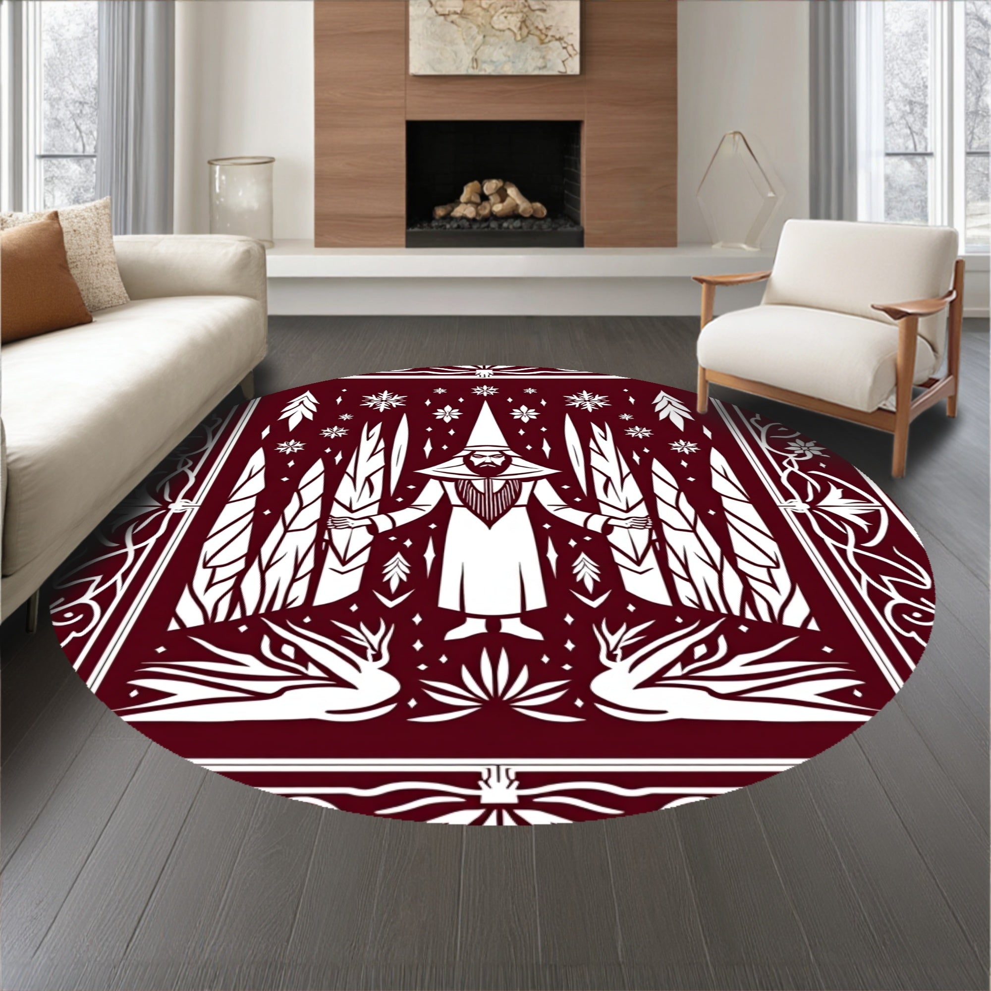 Enchanted Mythical Floor Displaying Icy Decorations(Red)