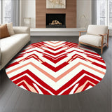 Elegant Chevron Design Featuring Symmetrical Festive Motifs(Red)