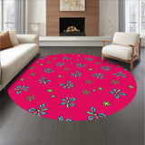 Festive Holly Blossom Traditional Decorative Flooring Accent(Pink)