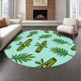 Festive Driftwood Motif with Scattered Shells and Pinecone Details(Green)