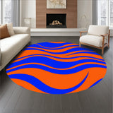 Flowing Wave Contemporary Abstract Undulating Modern Floor Art(Orange)