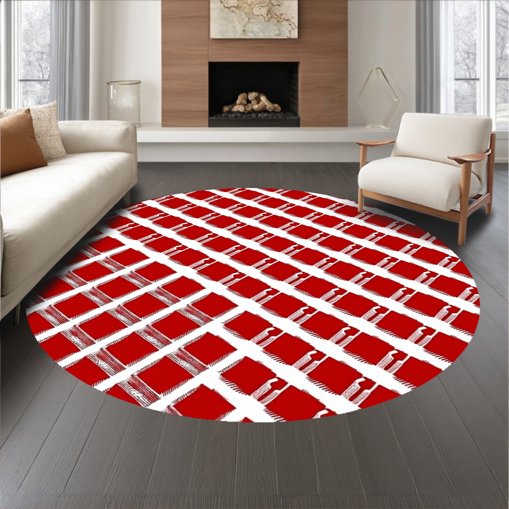 Winter Wonderland Crosshatch Patterned Accent(Red)