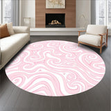 Cloud Swirl Textured Velvet Comfort Modern Decorative Accent (Pink)