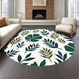 Botanical Leaf Motif Touch Floor Contemporary (Green)