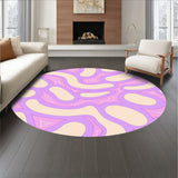 Minimal Abstract Mosaic Featuring Interlocking Ovals and Pastel Blends(Beige)