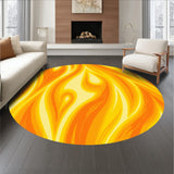 Abstract Flames Motif Featuring Amber and Golden Yellow Tones(Orange)