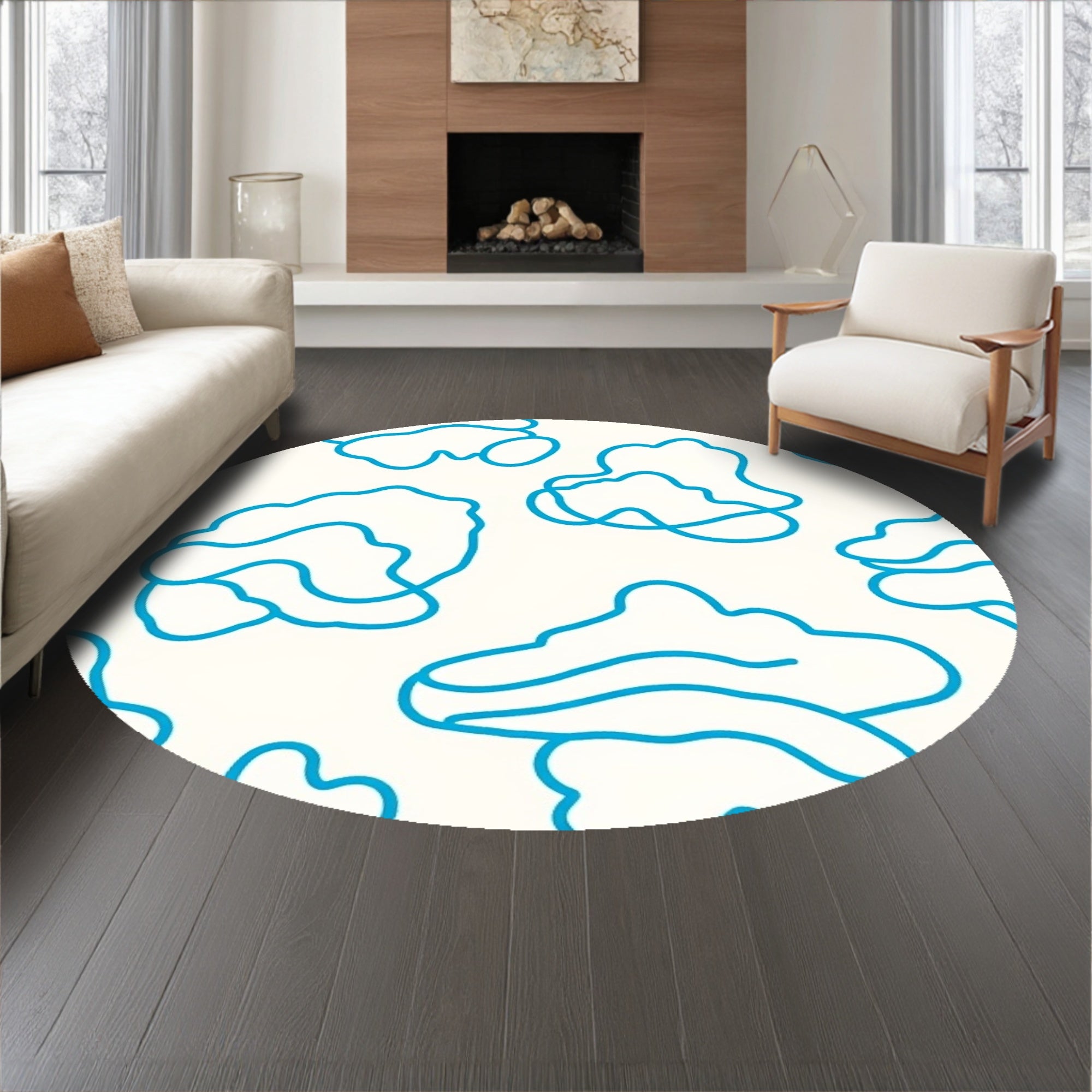 Abstract Cloud Formation Pile Decorative(Blue)
