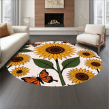 Vibrant Sunflower With Dancing Butterflies Decorative(Yellow)