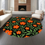Enchanted Botanical Garden Motif With Delicate Vine Tracery (Orange)