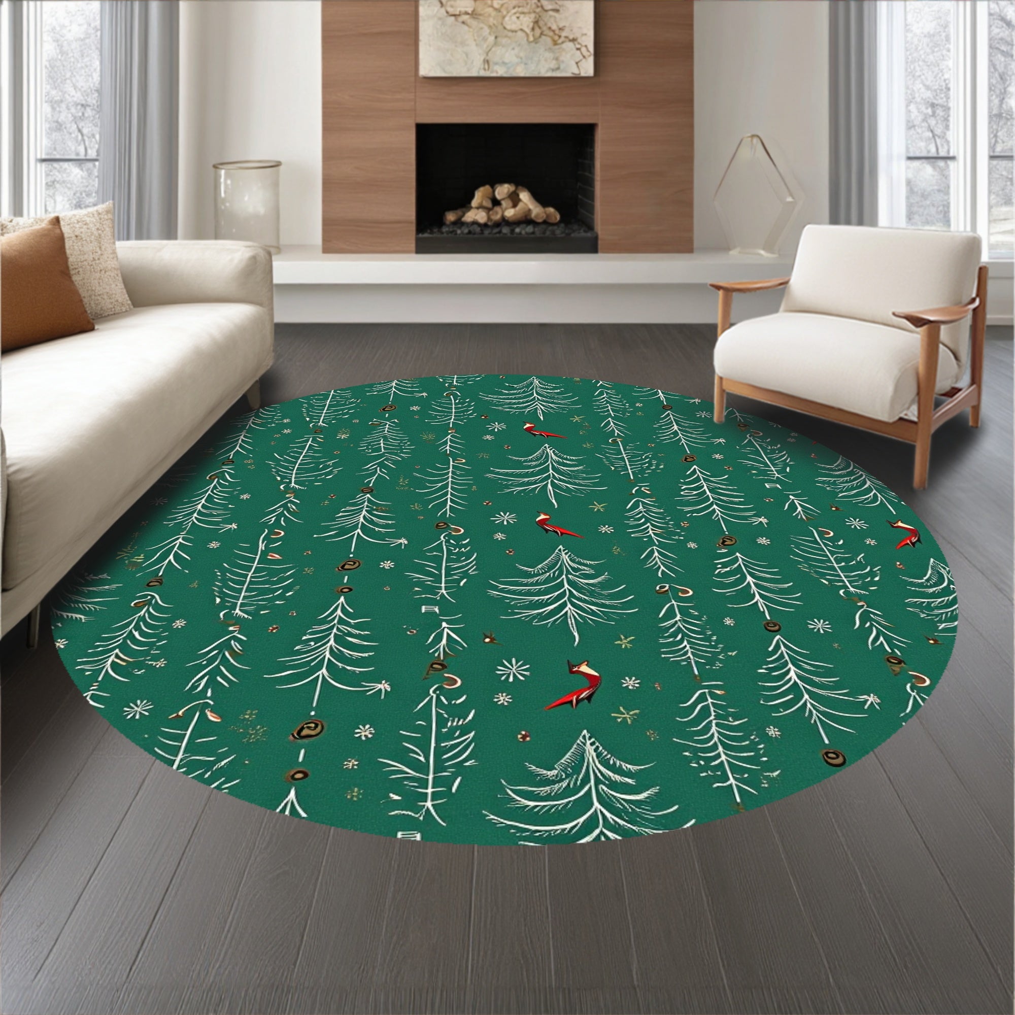 Joyful Winter Woodland Spruce Needle Hallway(Green)