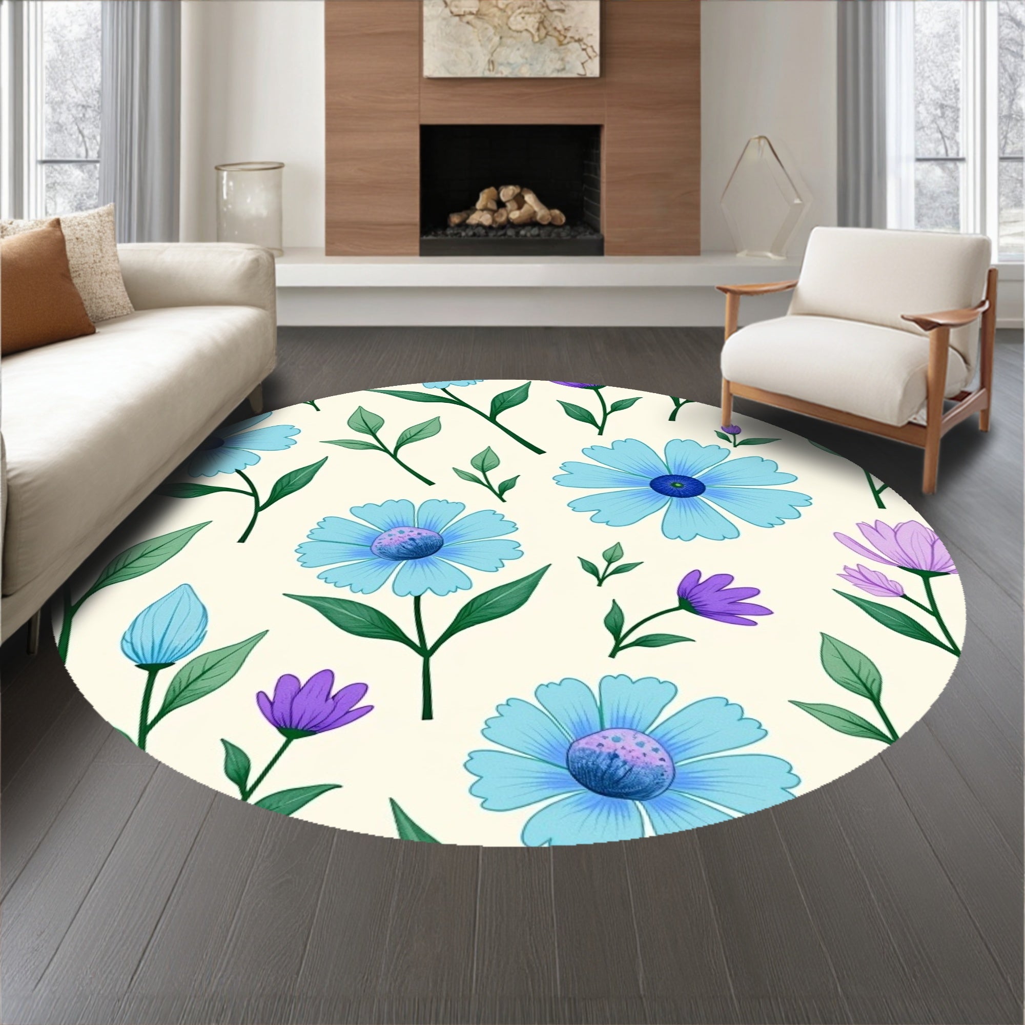 Enchanting Botanical Garden Dreamscape With Delicate Petal (Blue) - ODIKA