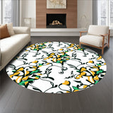 Abstract Botanical Showcasing Stylized Leaf and Vine (Yellow)