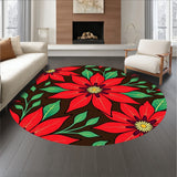 Poinsettia Bloom Entry with Golden Accent Details(Red)