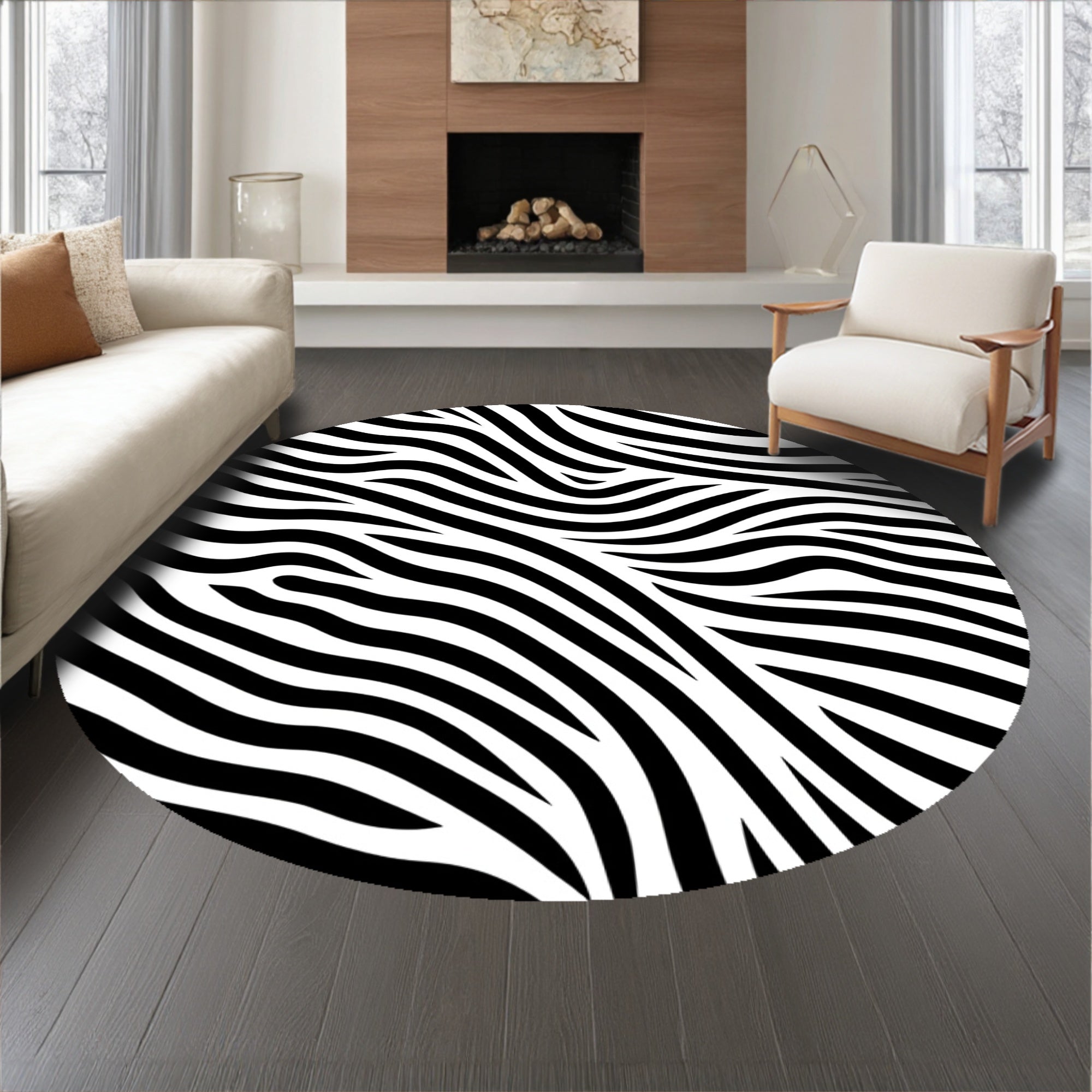 Classic Zebra Inspired Striped Handwoven Entry Collection(Black)