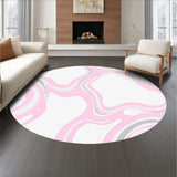 Swirled Marble Tie Dyed Abstract Watercolor Style Floor Covering (Pink)