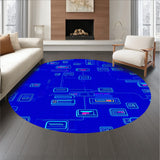 Arcade Nostalgia Retro Pixel Console Buttons Design (Blue)