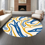 Winter Marbled Stream with Golden Ripple Interlocking Accents(Blue)