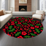 Abstract Holly Berry Clusters with Curved Leafy Vines(Red)