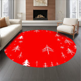 Joyful Winter Wonderland Pathway Adornment With Fir Illustrations(Red)