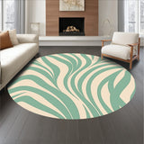 Sage Inspired Palm Frond with Abstract Interlocking Botanical Swirls(Beige)
