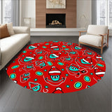 Festive Cat Parade with Twinkling Light Motifs and Whimsical Accents(Red)