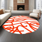 Abstract Chevron Waves Blended With Delicate Scrollwork And Fine Detailing(Orange)