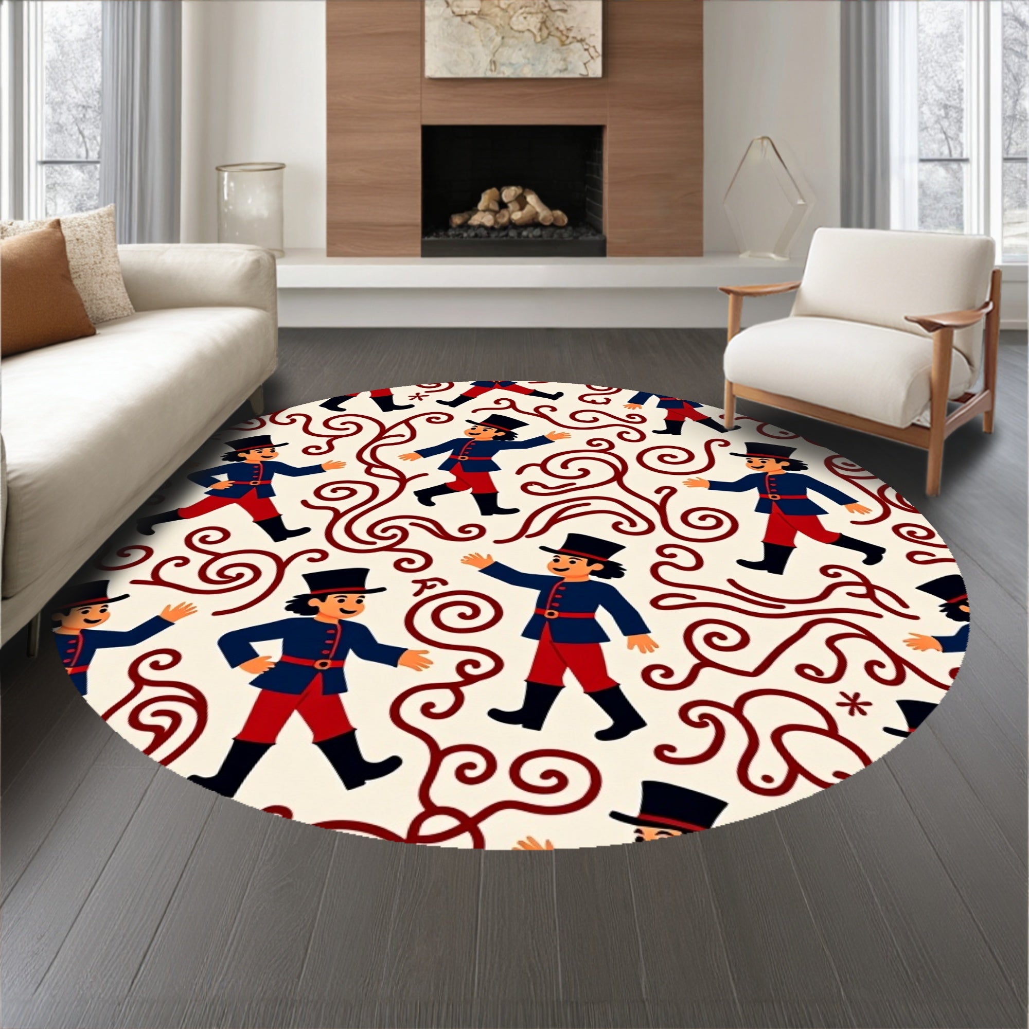 Enchanted Marching Band Swirl Patterned Protective Surface Guard(Beige)