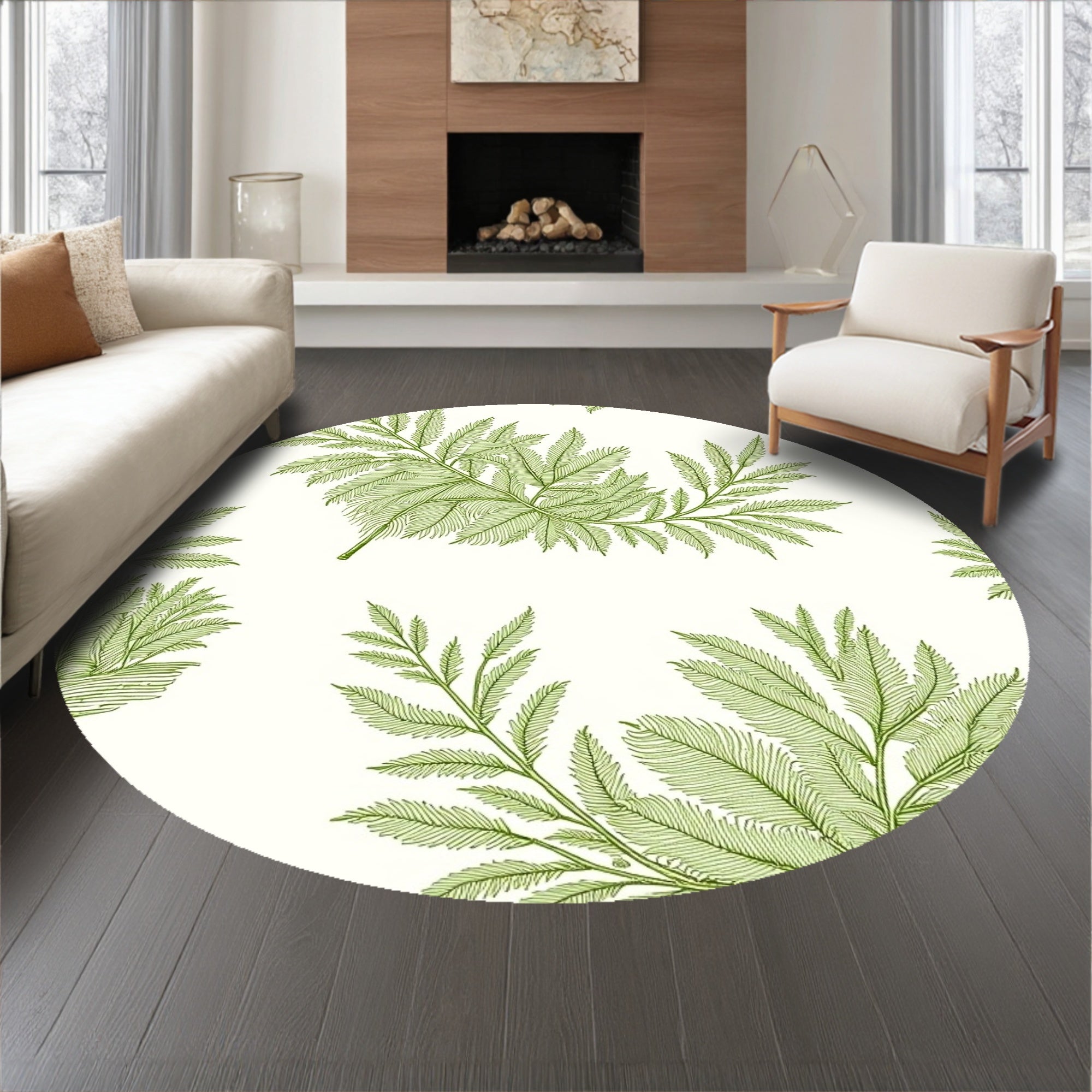 Vintage Toile Pastoral Scene with Countryside(Green)