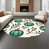 Autumn Squash Garden with Leafy Branch Motifs Anti Slip Bath(Ivory)