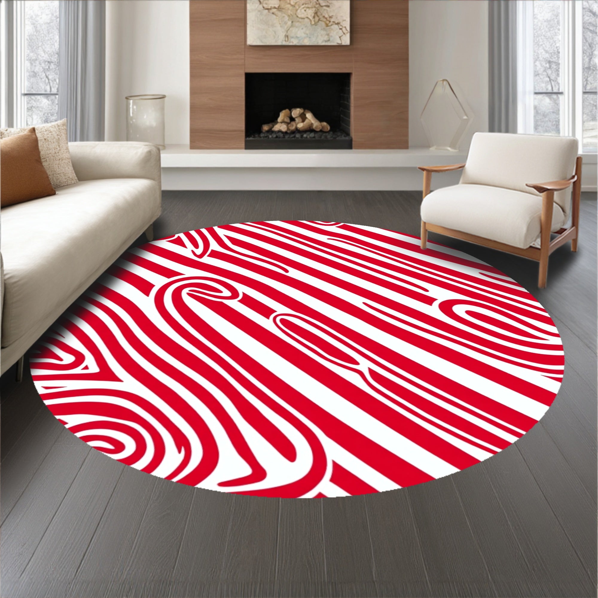 Cane Stripe Swirl with Peppermint Holiday Spiral(Red)