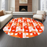 Festival Patchwork Check with Playful Abstract(Red)