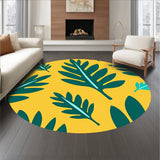 Abstract Botanical Motifs with Layered Leaf Silhouettes(Yellow)