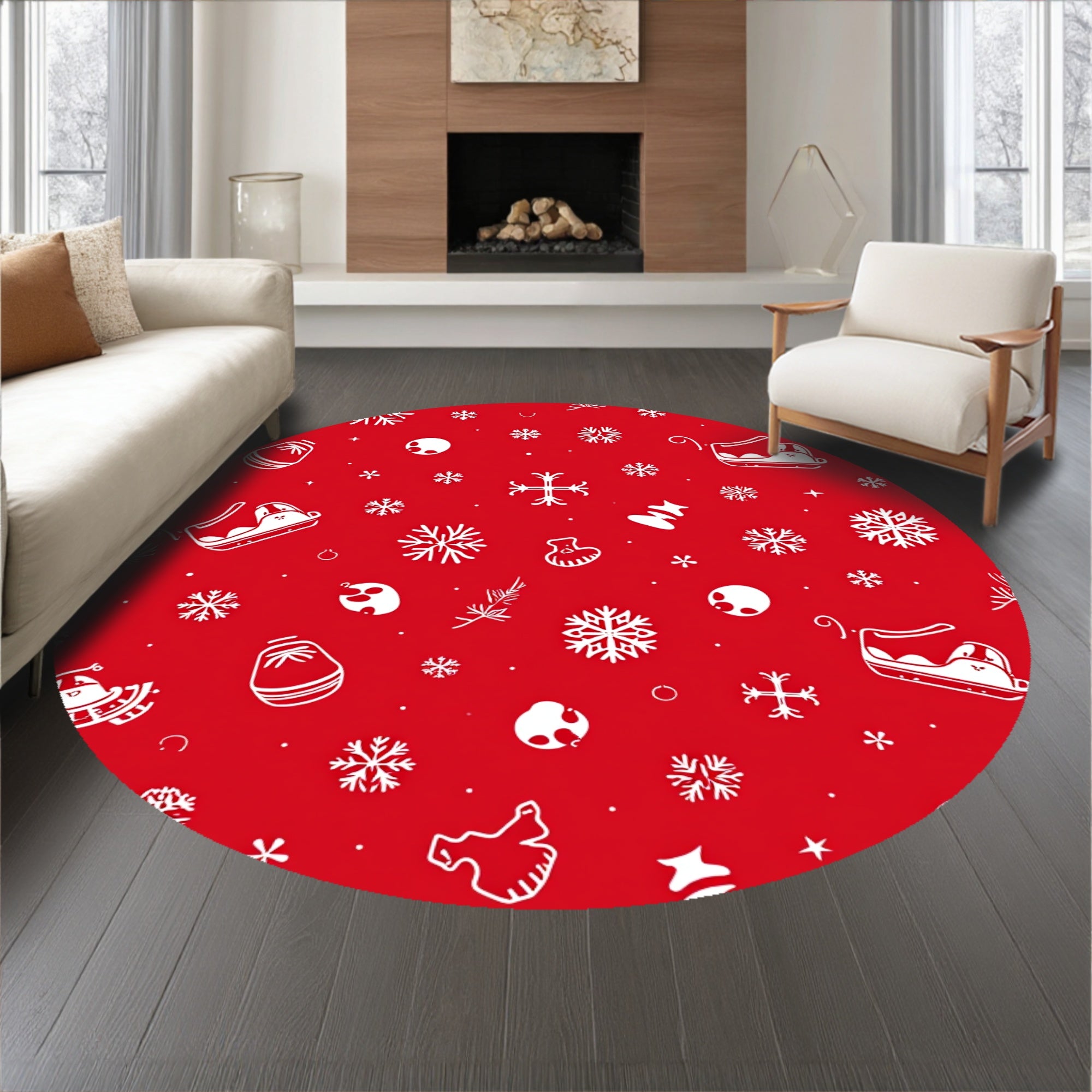 Festive Jolly Saint Nick Sleigh Parade Holiday(Red)